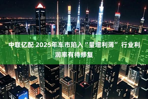 中联亿配 2025年车市陷入“量增利薄” 行业利润率有待修复