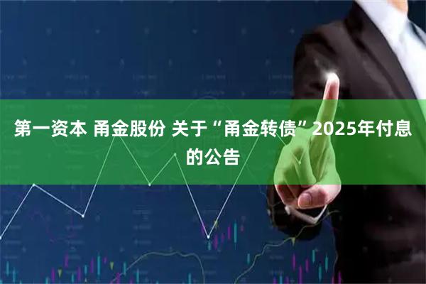 第一资本 甬金股份 关于“甬金转债”2025年付息的公告