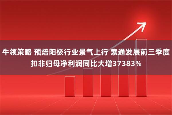 牛领策略 预焙阳极行业景气上行 索通发展前三季度扣非归母净利润同比大增37383%